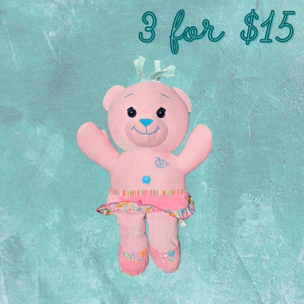 Vintage Plush Magic Glow Doodle Bear – Pink (Preloved)